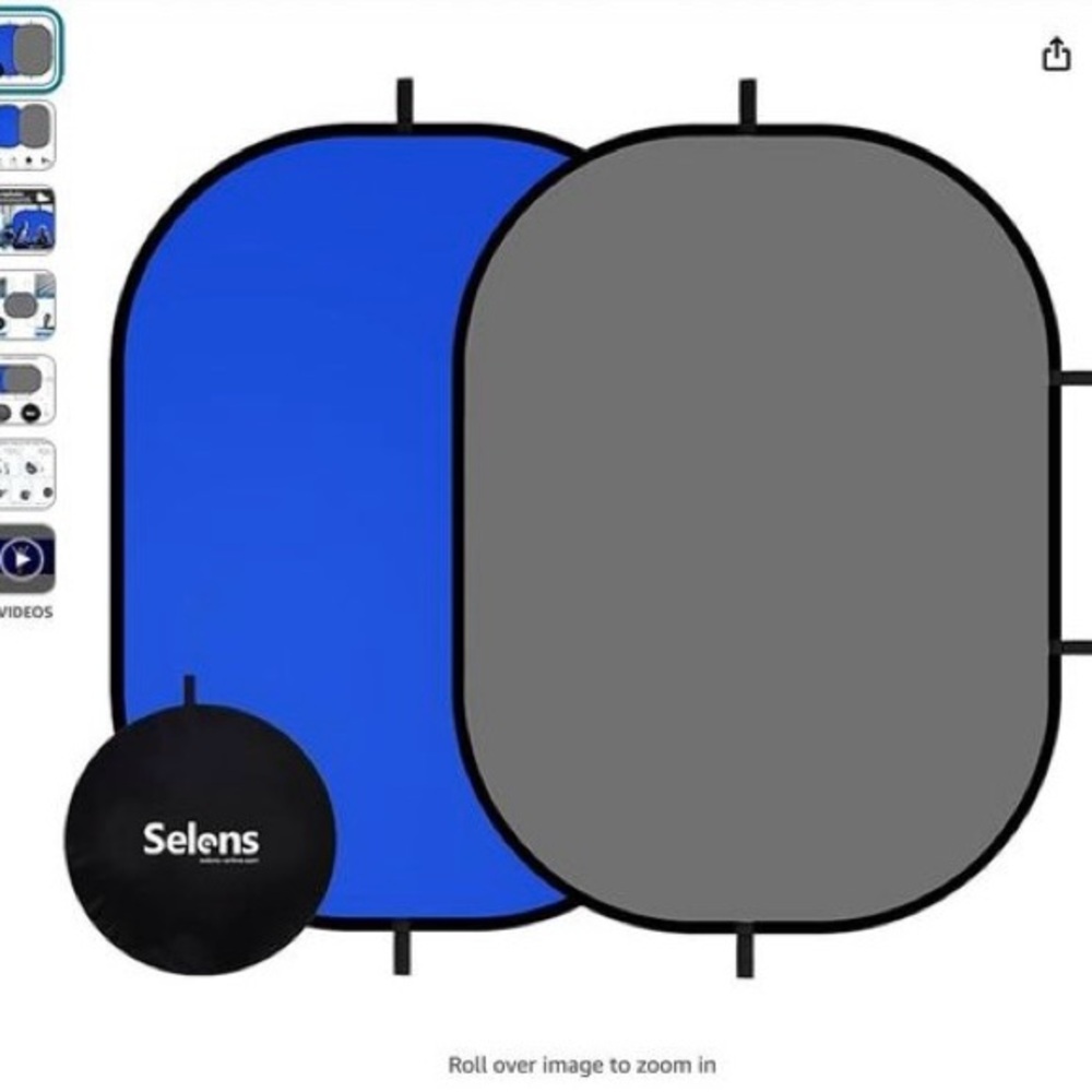 ACTORS & INFLUENCERS! Blue and Gray Réversible Backdrop from Selens